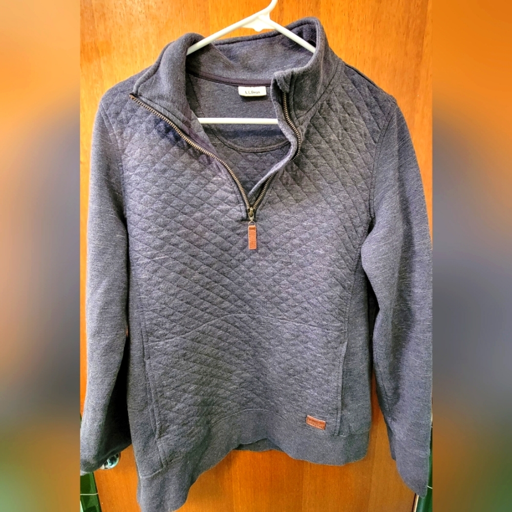 L.L. Bean - Women's Quilted Quarter-Zip Pullover, Medium